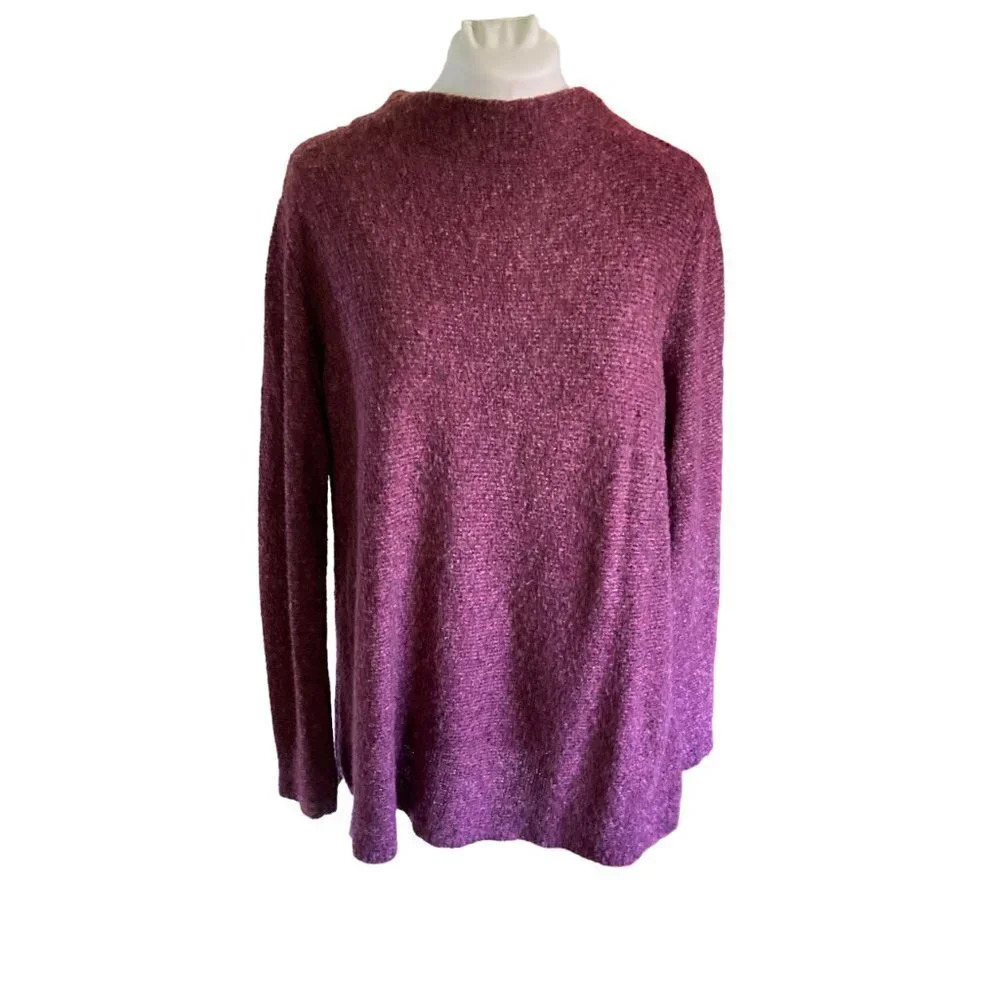 𝅺Old Navy Marled Nubby Purple‎ Pullover Wool Blend Sweater, Size Large